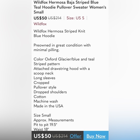 REDUCED!! Wildfox Hermosa Baja crop knit hoodie - Picture 12 of 14